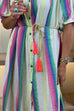 Cathy Stripe Shirt Dress In Multi - The Walk in Wardrobe
