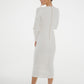 Celine Pencil Drape Midi Dress In Ivory - The Walk in Wardrobe