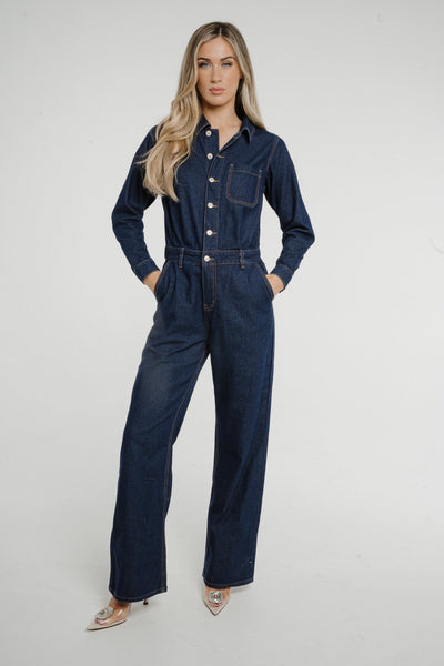 Long Sleeve Denim Overall Jumpsuit — YELLOW SUB TRADING