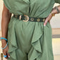 Cora Frill Detail Playsuit In Khaki - The Walk in Wardrobe