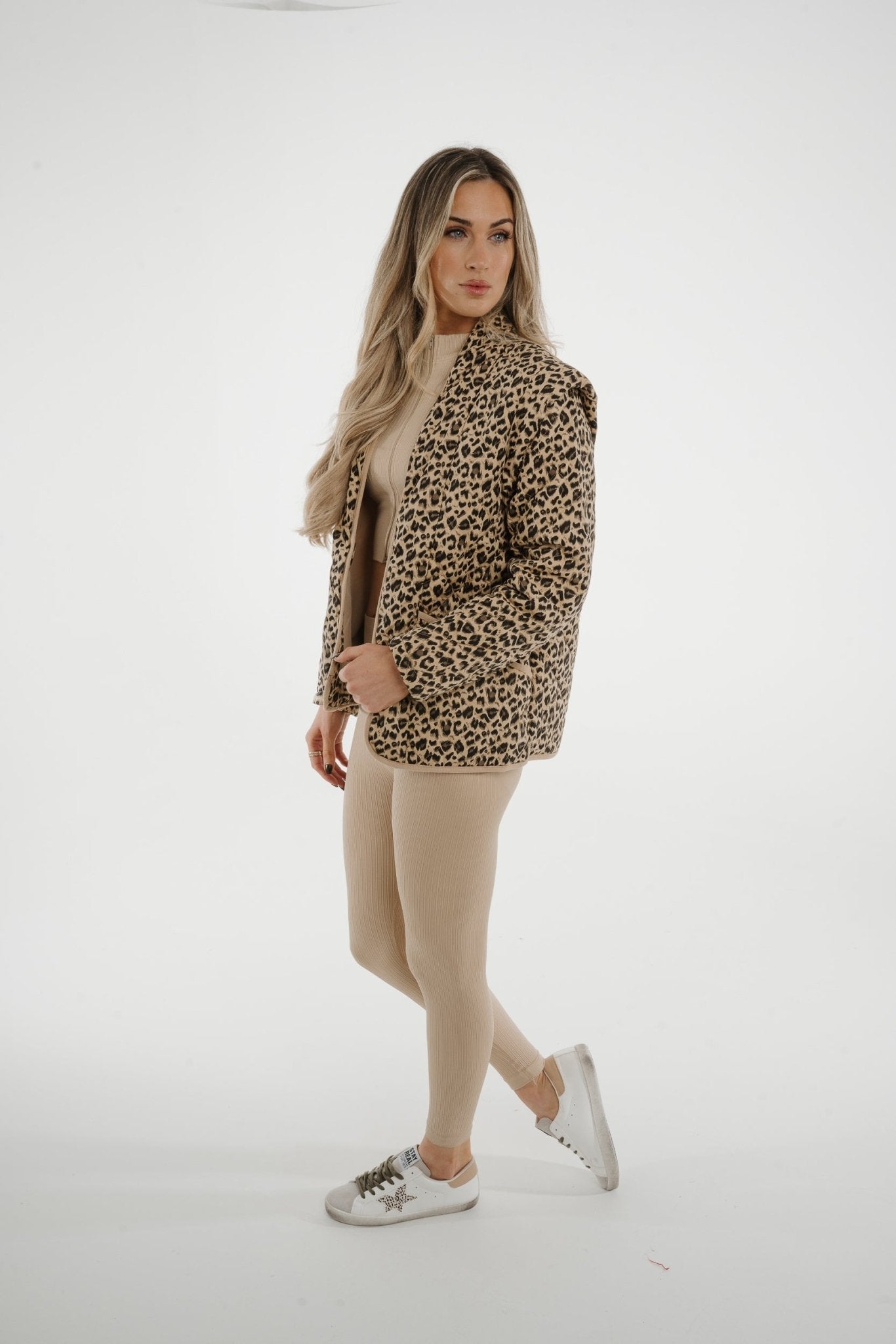 Cora Quilted Jacket In Leopard Print - The Walk in Wardrobe