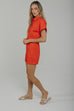 Daisy Button Front Playsuit In Orange - The Walk in Wardrobe