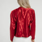 Daisy Drape Satin Top In Red - The Walk in Wardrobe