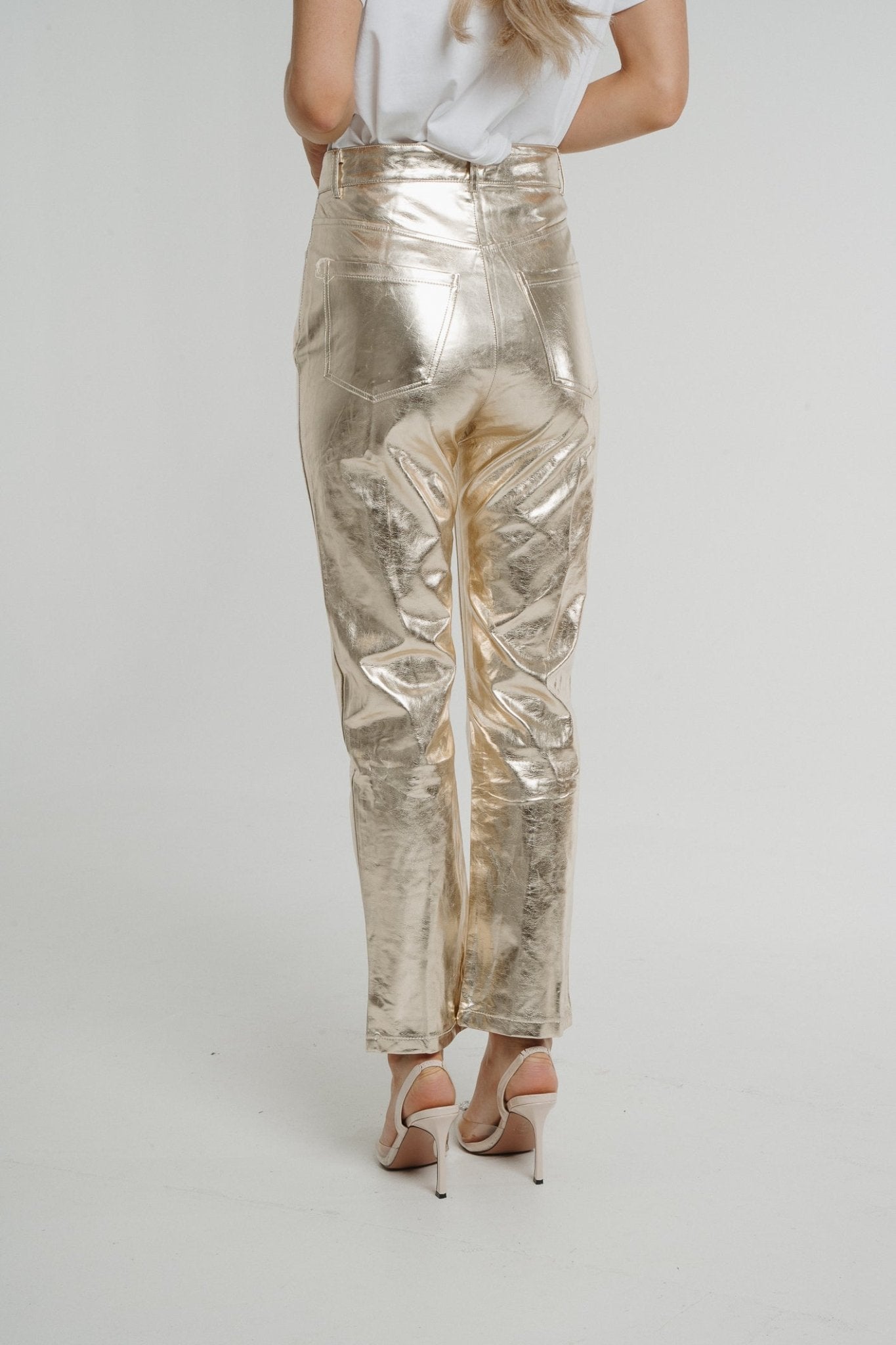 Daisy Metallic Trousers In Gold - The Walk in Wardrobe