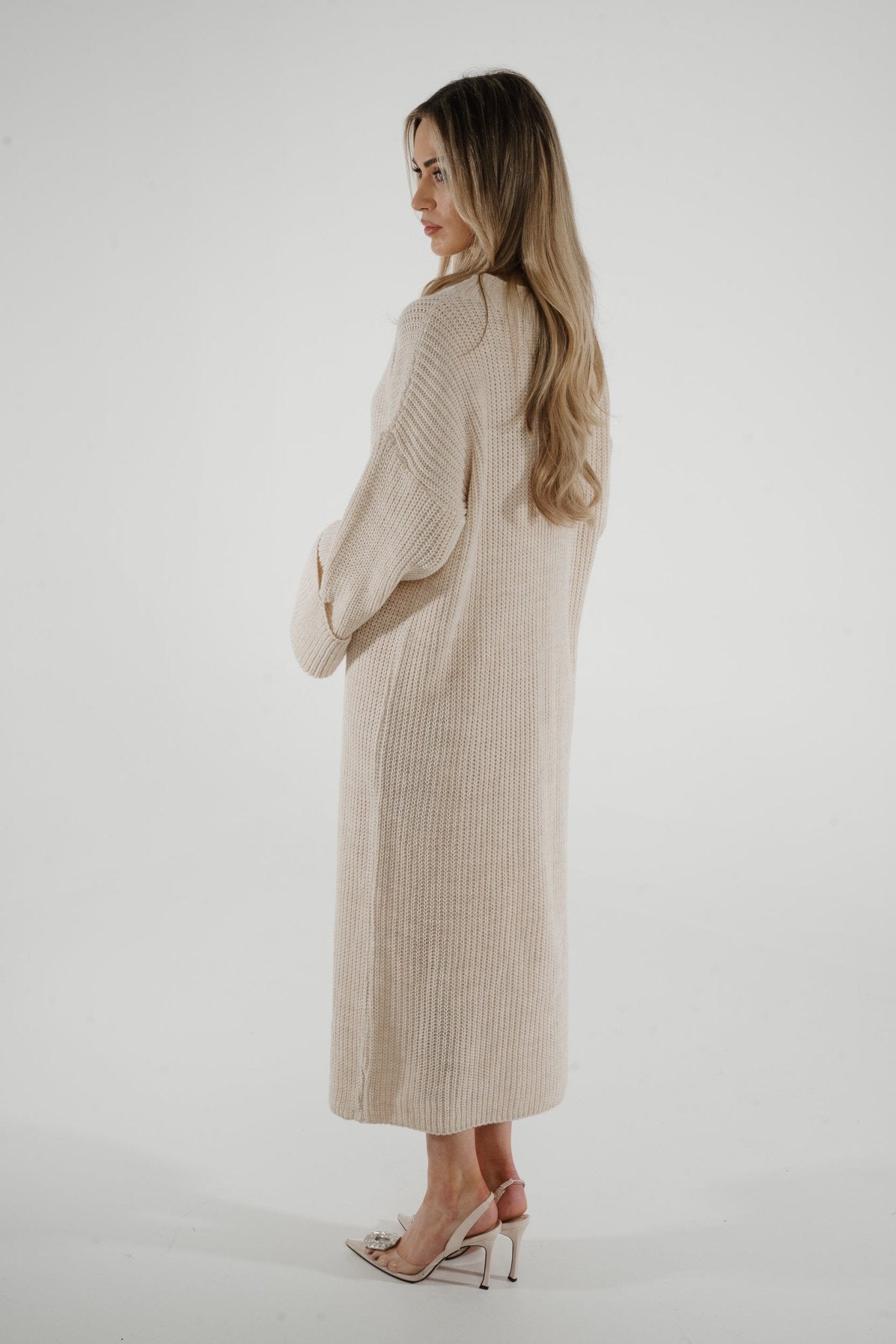 Danni Chunky Knit Dress In Neutral - The Walk in Wardrobe