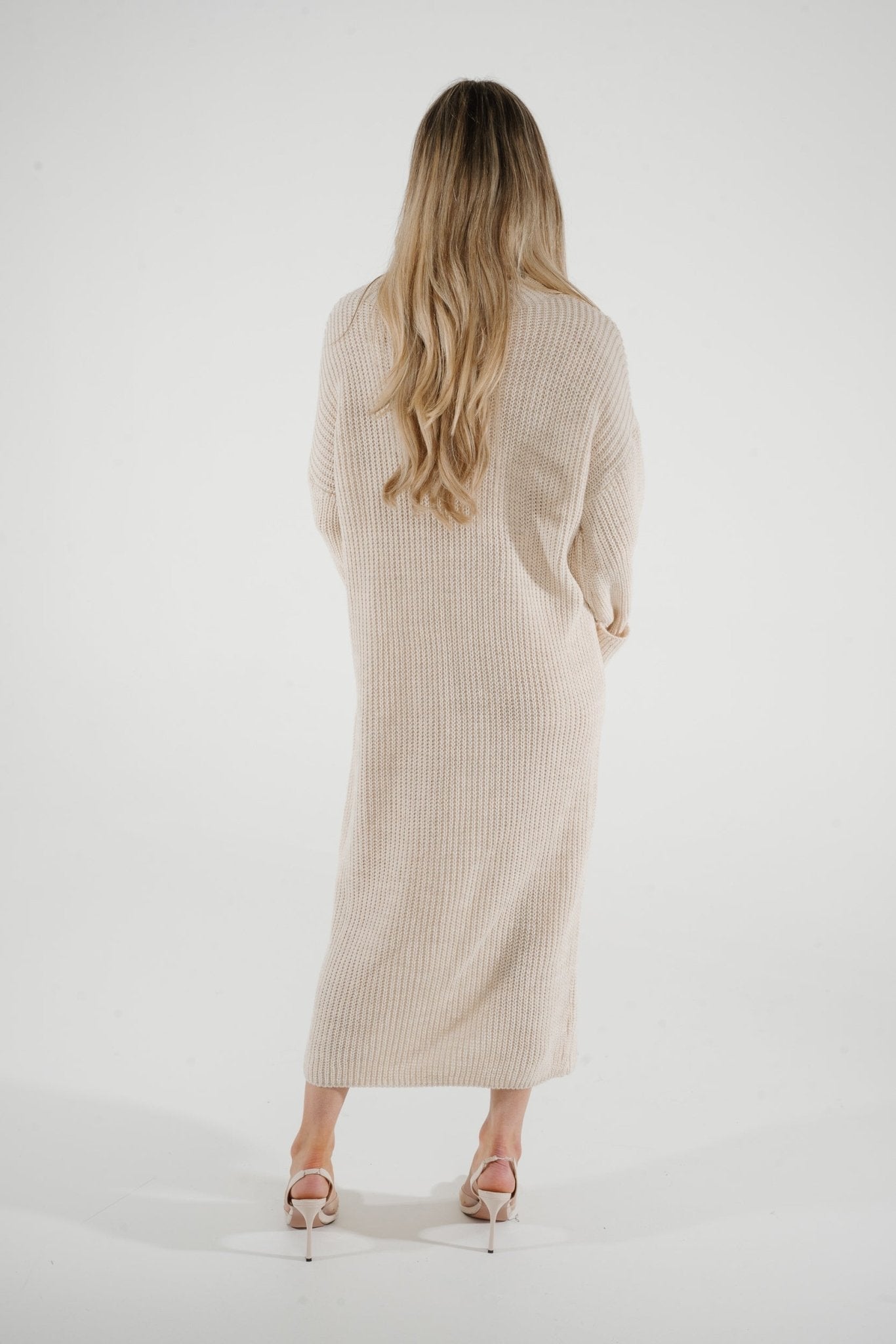 Danni Chunky Knit Dress In Neutral - The Walk in Wardrobe