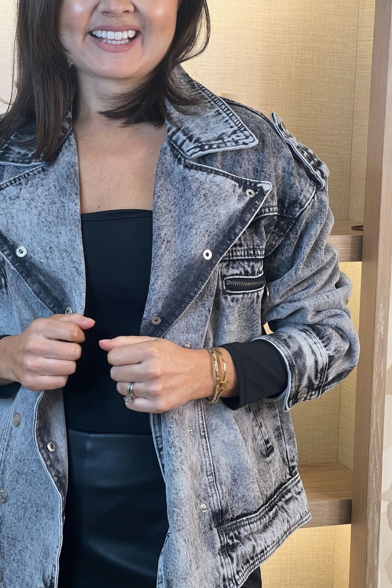 Danni Denim Jacket In Grey - The Walk in Wardrobe