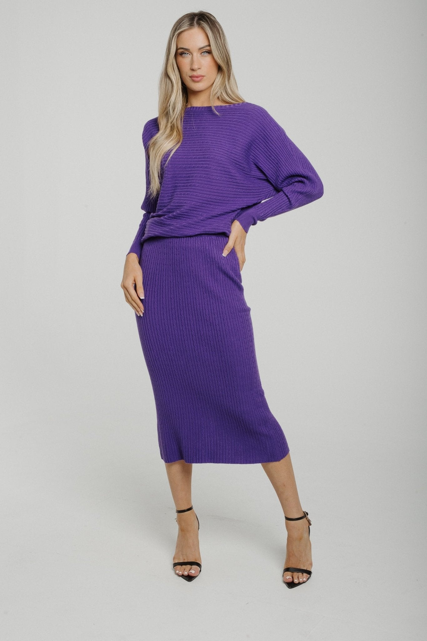 Danni Knit Two Piece In Purple - The Walk in Wardrobe