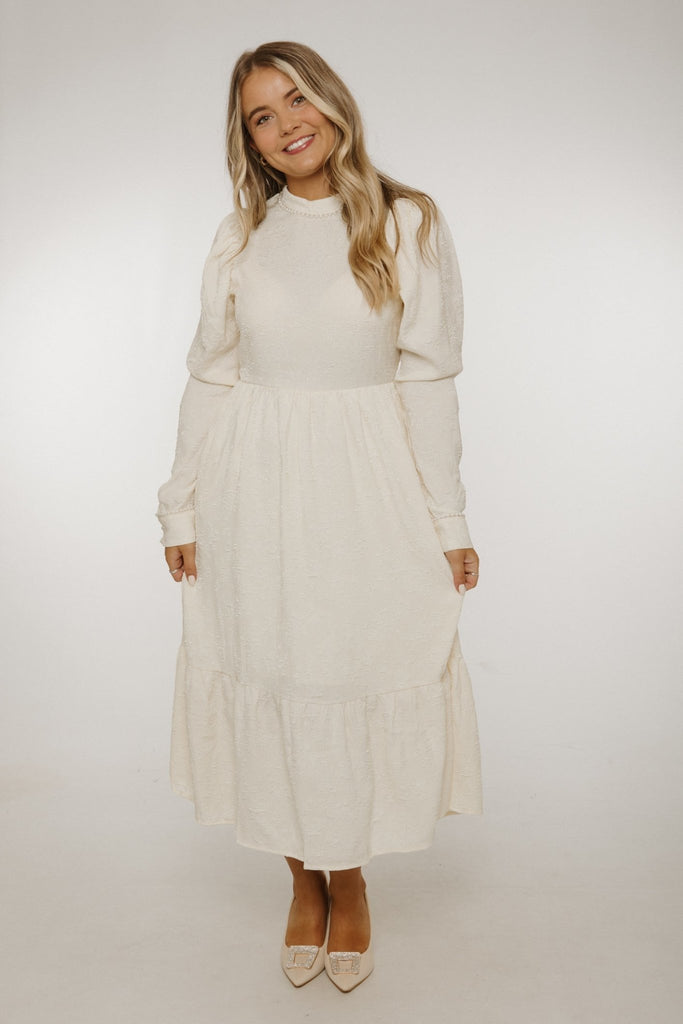 Eliza Embroidered Dress In Cream – The Walk in Wardrobe