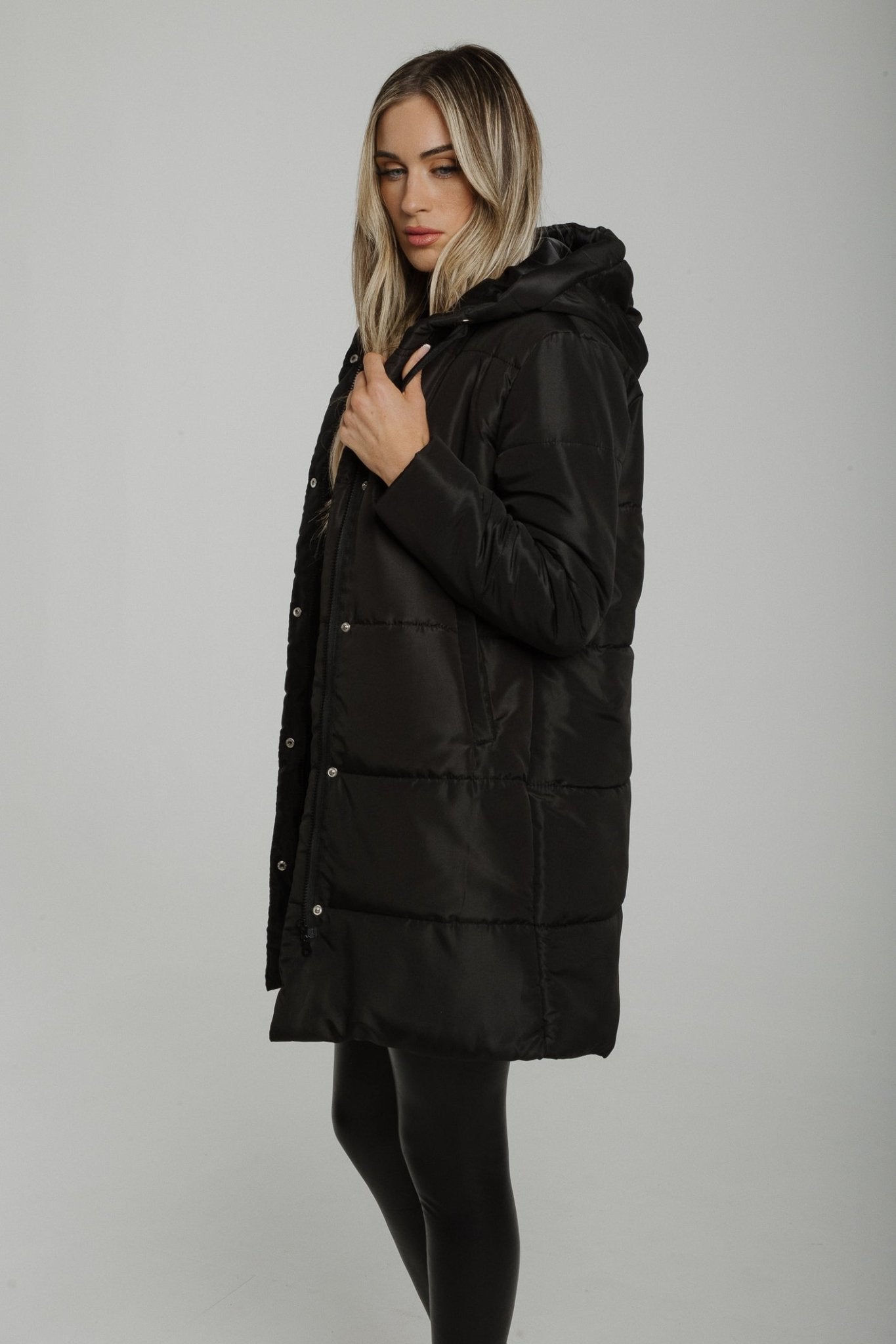 Ella Mid Length Coat In Black - The Walk in Wardrobe