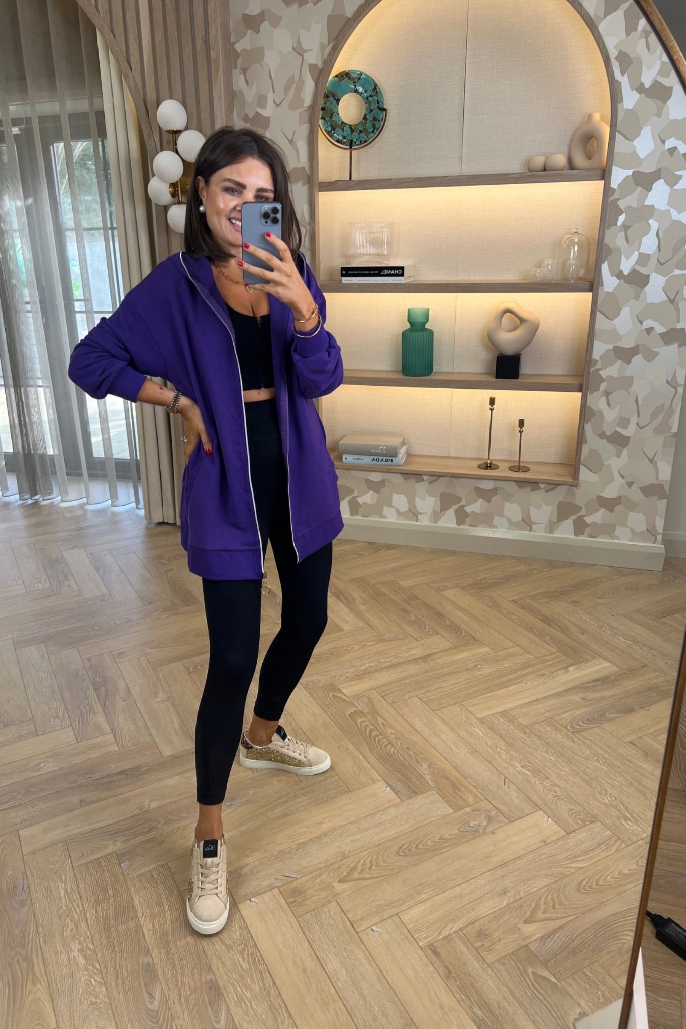 Ella Zip Through Hoodie In Purple - The Walk in Wardrobe