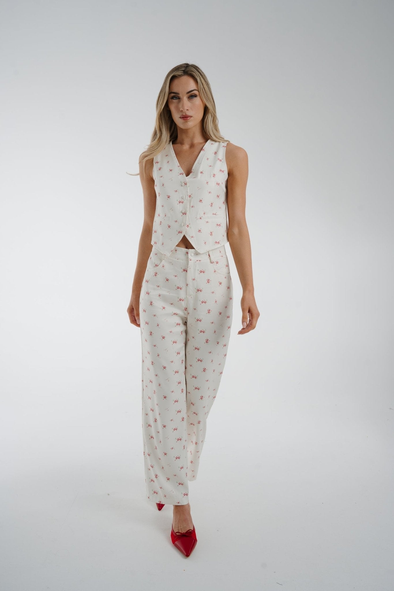 Elsa Floral Trousers In Pink Mix - The Walk in Wardrobe
