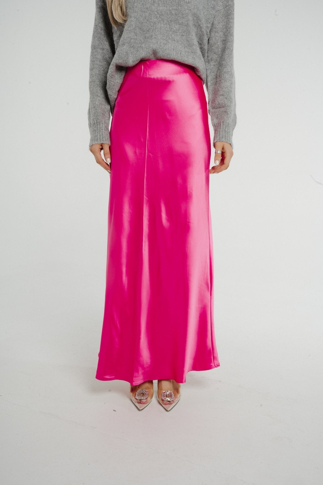 Elsa Longline Satin Skirt In Pink - The Walk in Wardrobe
