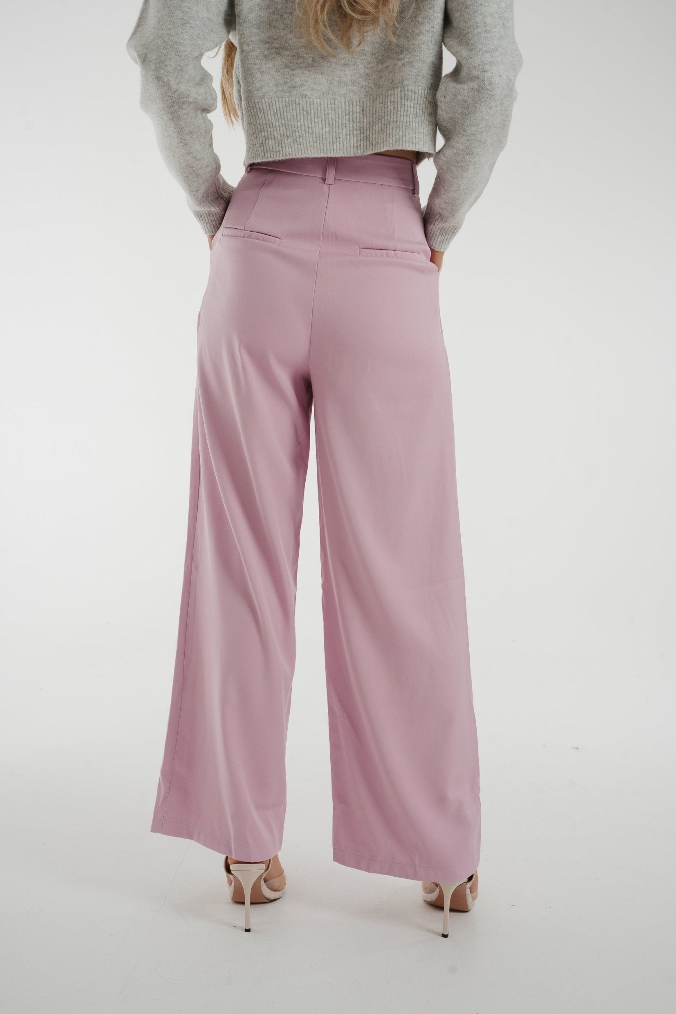 Elsa Wide Leg Trouser In Pink - The Walk in Wardrobe