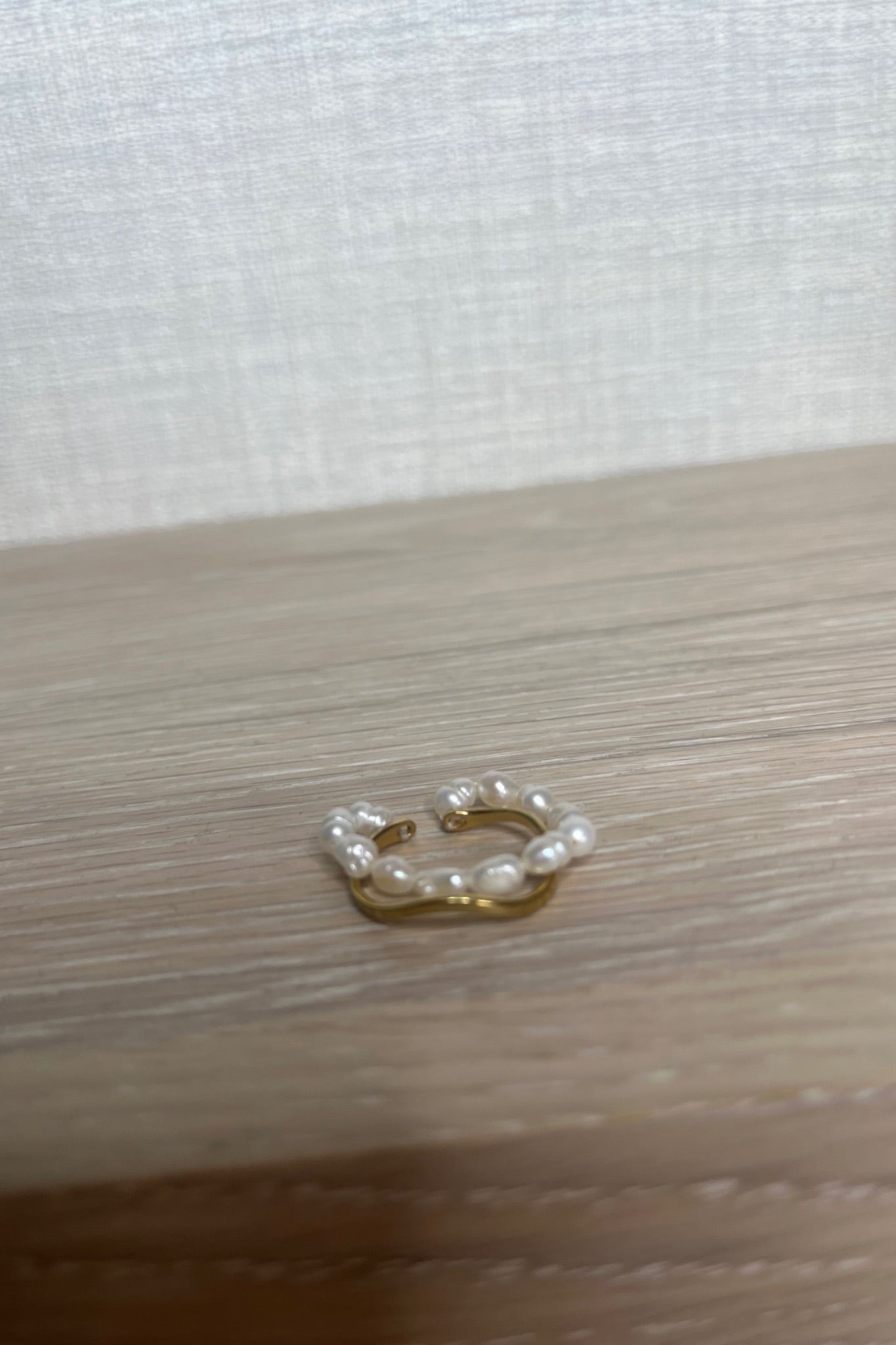Erin Double Layer Pearl Ring In Gold - The Walk in Wardrobe