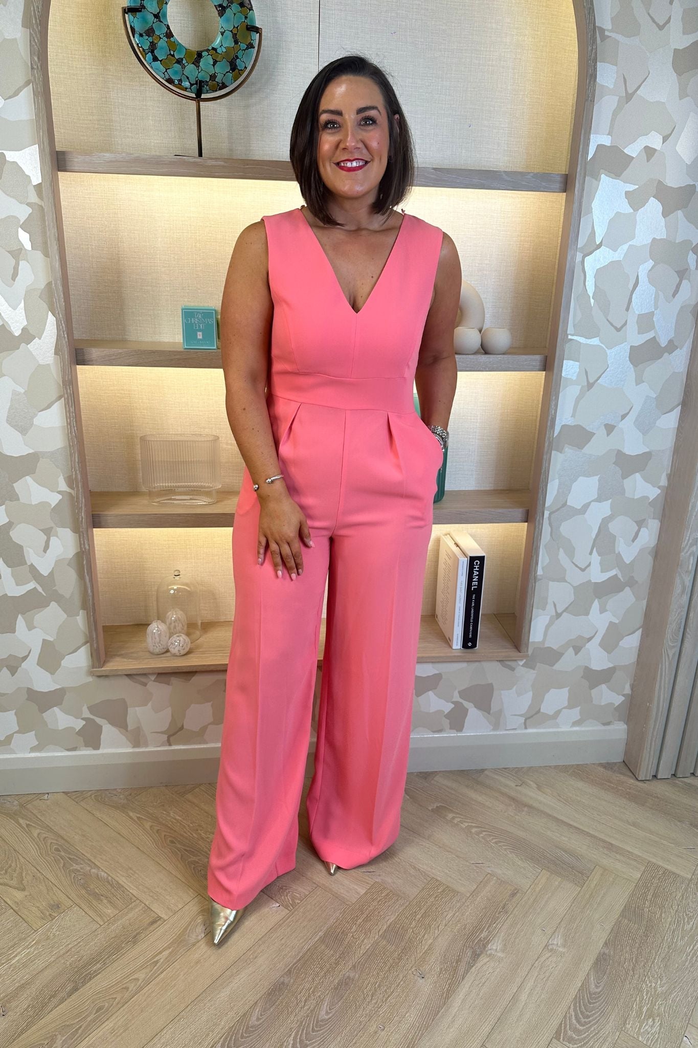 Eva Jumpsuit In Coral - The Walk in Wardrobe