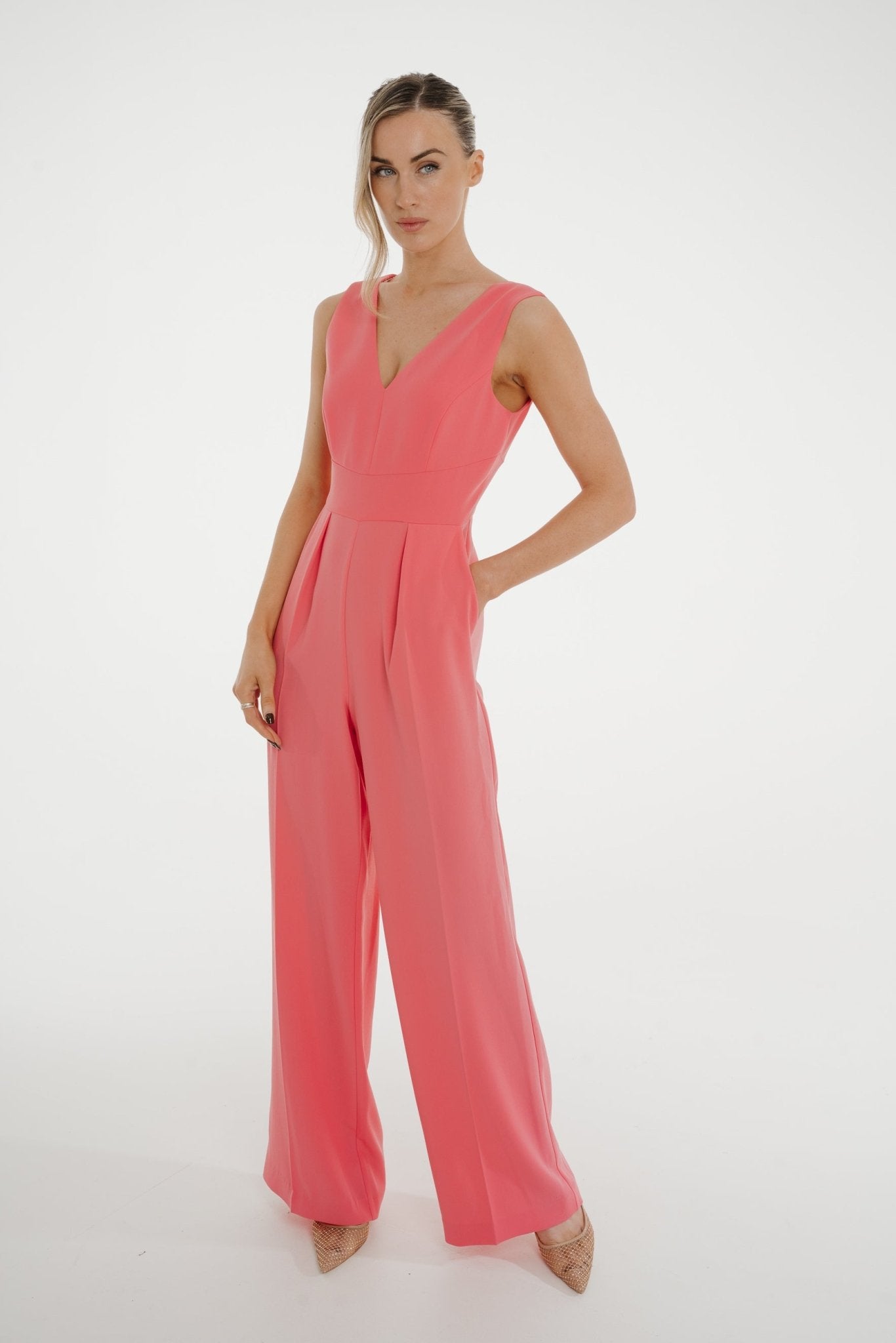 Eva Jumpsuit In Coral - The Walk in Wardrobe