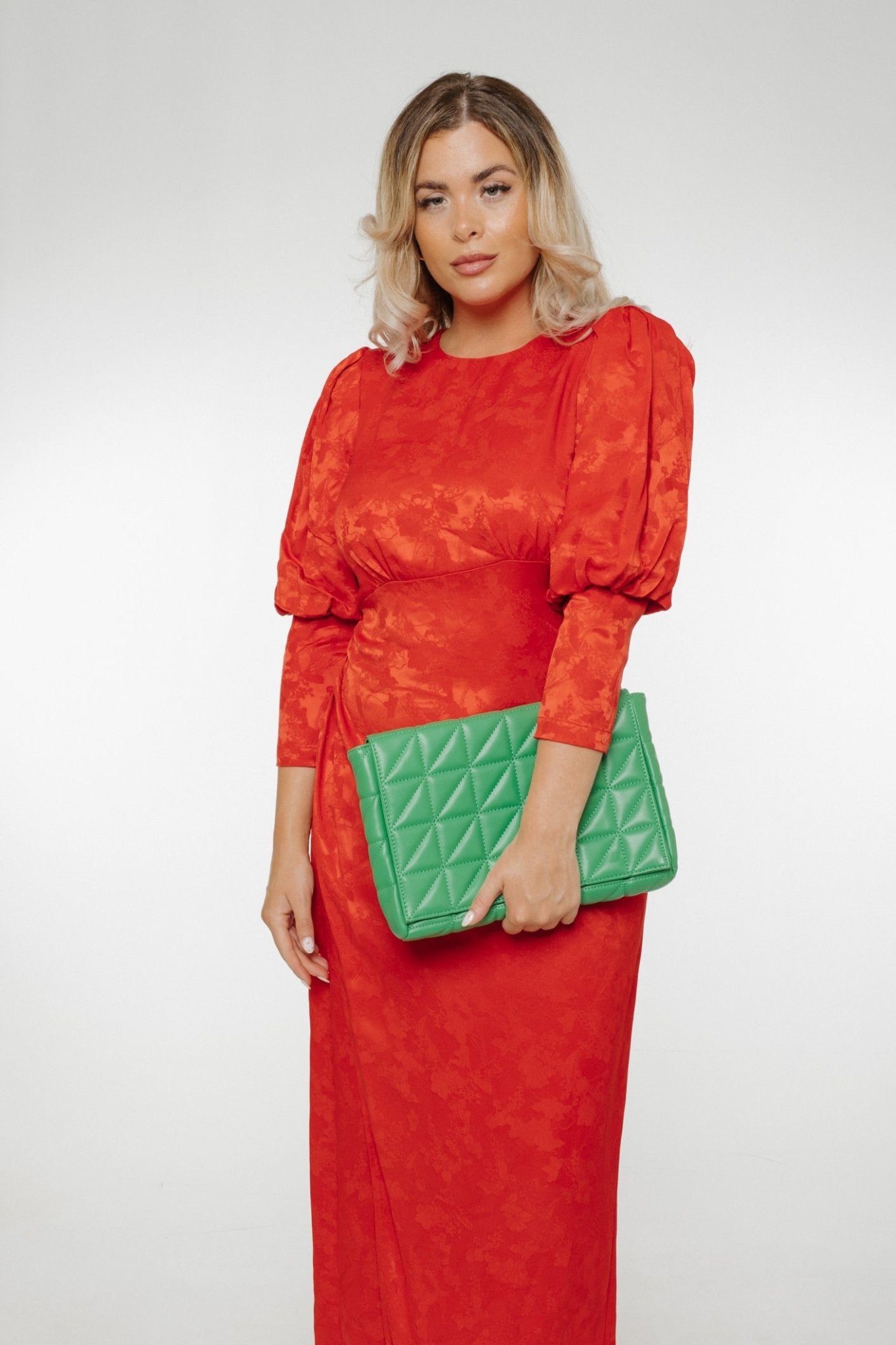 Eva Puff Sleeve Dress In Red - The Walk in Wardrobe