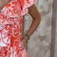 Eva Wrap Style Dress In Orange Mix - The Walk in Wardrobe