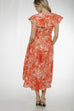 Eva Wrap Style Dress In Orange Mix - The Walk in Wardrobe