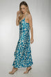 Faye Maxi Dress In Blue Print - The Walk in Wardrobe