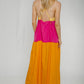 Fiona Colour Block Maxi Dress In Multi - The Walk in Wardrobe