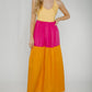 Fiona Colour Block Maxi Dress In Multi - The Walk in Wardrobe