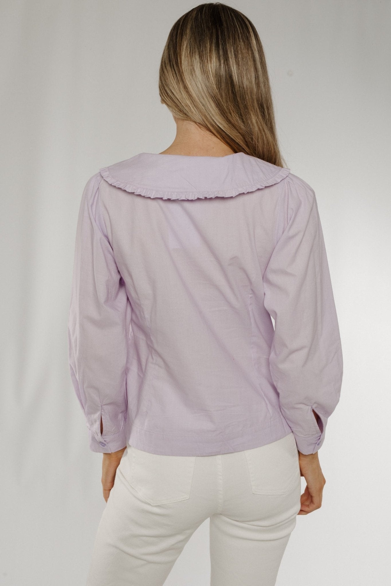 Frankie Collar Detail Shirt In Lilac - The Walk in Wardrobe