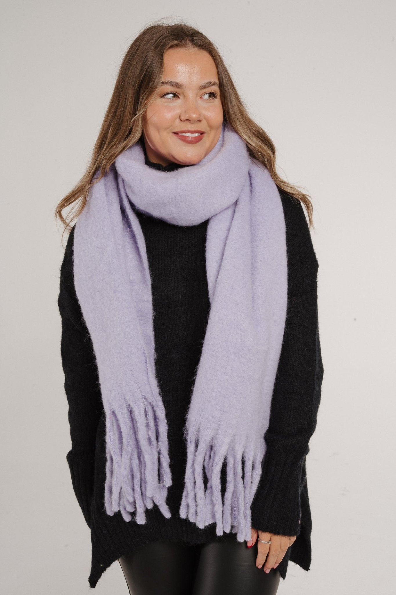 Frankie Tassel Scarf In Lilac - The Walk in Wardrobe