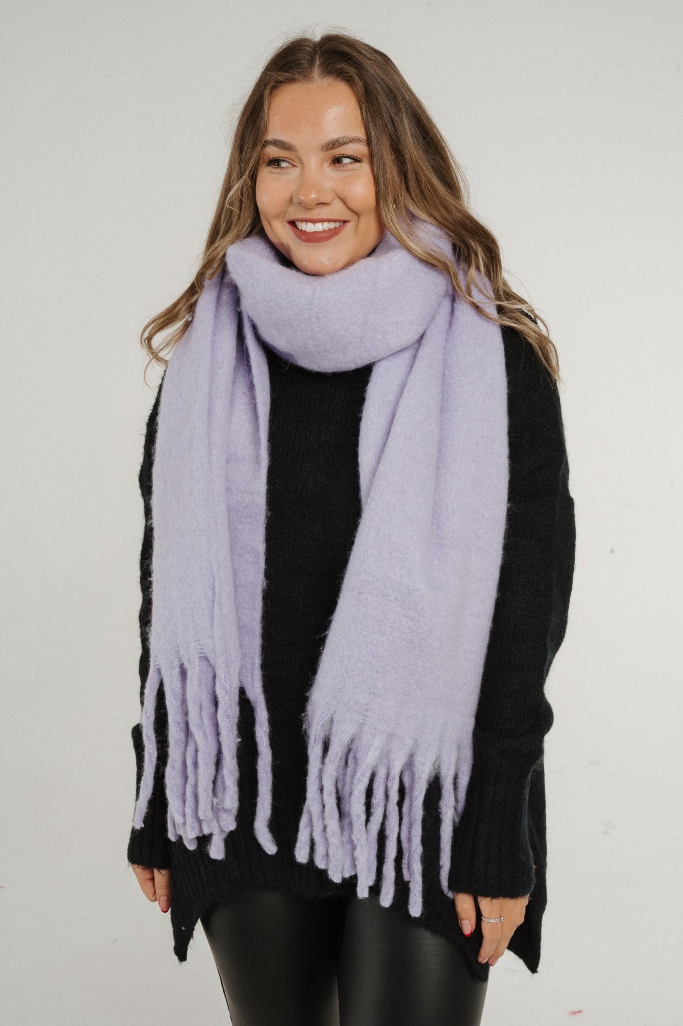 Frankie Tassel Scarf In Lilac - The Walk in Wardrobe