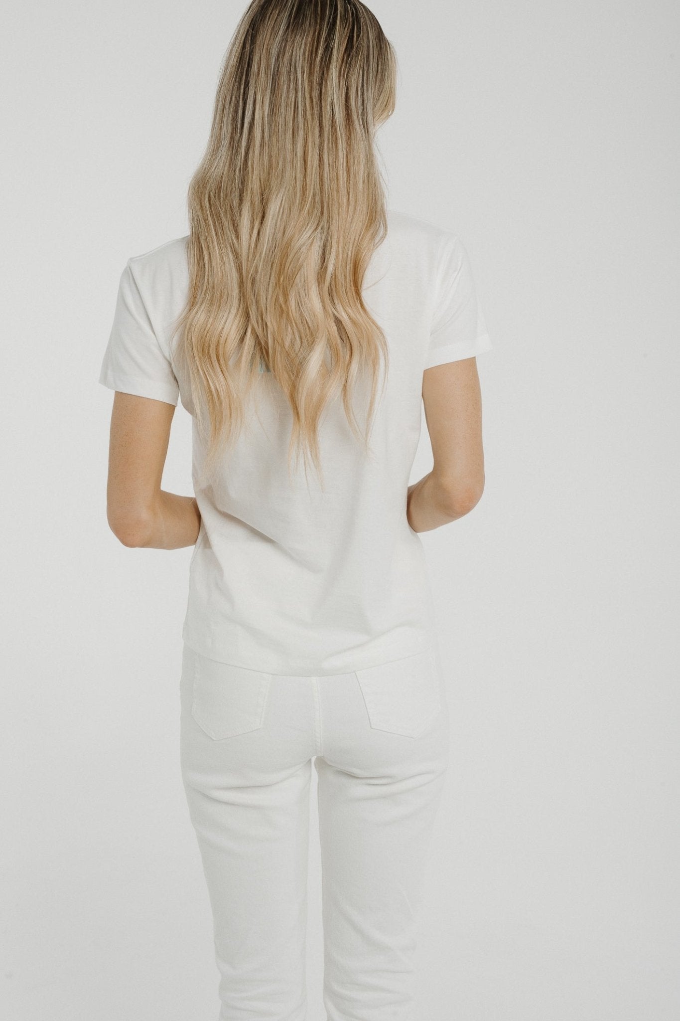 Frankie Textured T-Shirt In White Mix - The Walk in Wardrobe