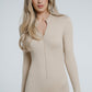 Freya Zip Unitard In Neutral - The Walk in Wardrobe
