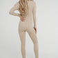 Freya Zip Unitard In Neutral - The Walk in Wardrobe