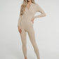 Freya Zip Unitard In Neutral - The Walk in Wardrobe