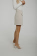 Holly Asymmetric Button Skort In Cream - The Walk in Wardrobe
