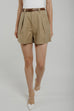 Holly Belted Shorts In Khaki - The Walk in Wardrobe