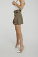 Holly Faux Suede Mini Skirt in Khaki - The Walk in Wardrobe