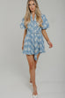 Holly Floral Embroidered Dress In Blue - The Walk in Wardrobe