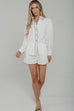 Holly Lilac Embroidered Trim Two Piece In White - The Walk in Wardrobe