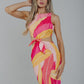 Holly Midi Dress In Pink Multi - The Walk in Wardrobe