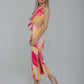 Holly Midi Dress In Pink Multi - The Walk in Wardrobe
