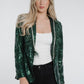 Holly Sequin Blazer In Green - The Walk in Wardrobe