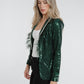 Holly Sequin Blazer In Green - The Walk in Wardrobe