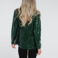 Holly Sequin Blazer In Green - The Walk in Wardrobe