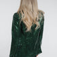 Holly Sequin Blazer In Green - The Walk in Wardrobe