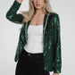 Holly Sequin Blazer In Green - The Walk in Wardrobe