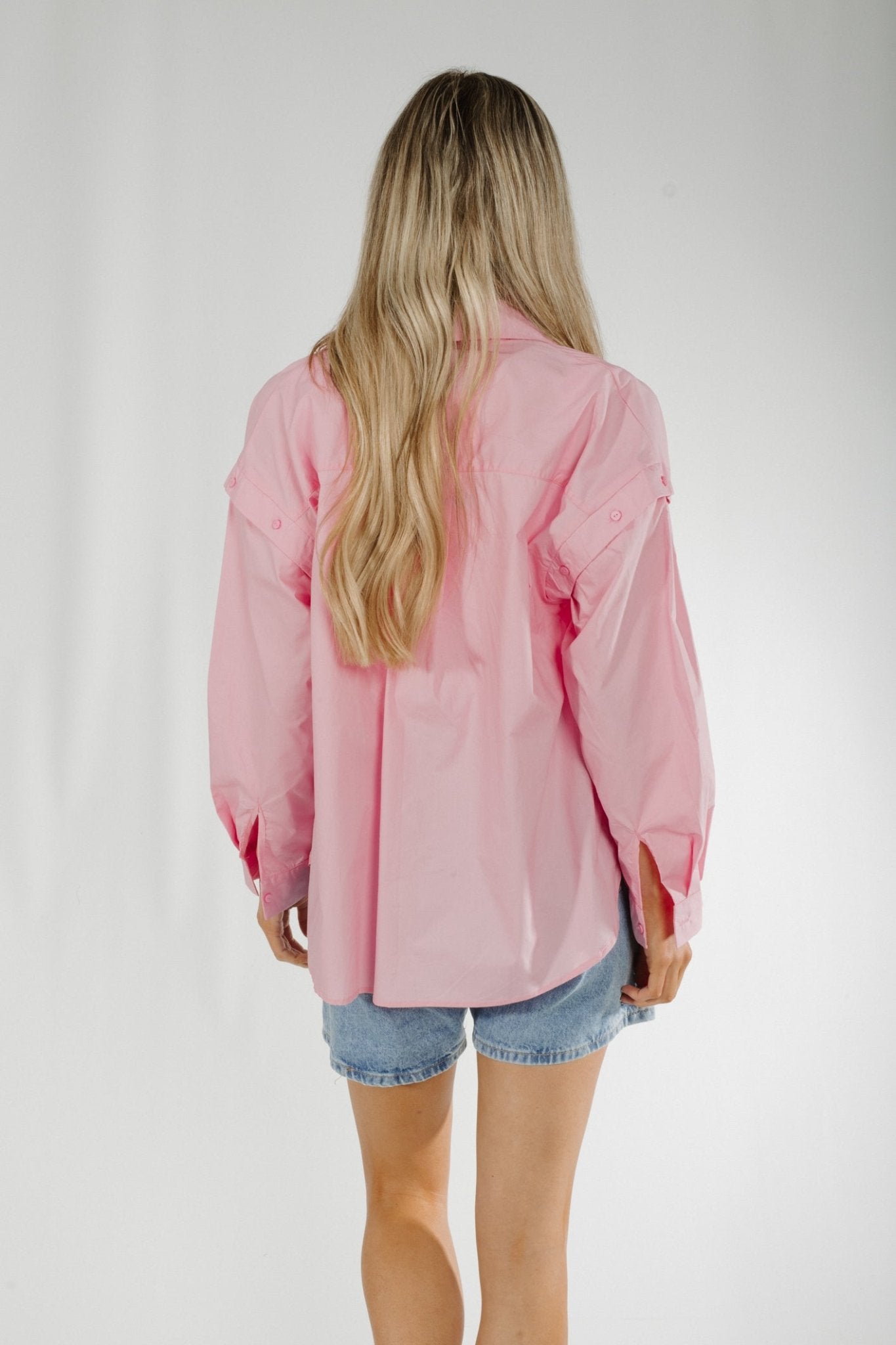Holly Sleeve Detail Shirt In Pink - The Walk in Wardrobe