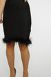 Holly Strapless Feather Trim Dress In Black - The Walk in Wardrobe