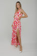 Holly V-Neck Maxi Dress In Pink Floral - The Walk in Wardrobe