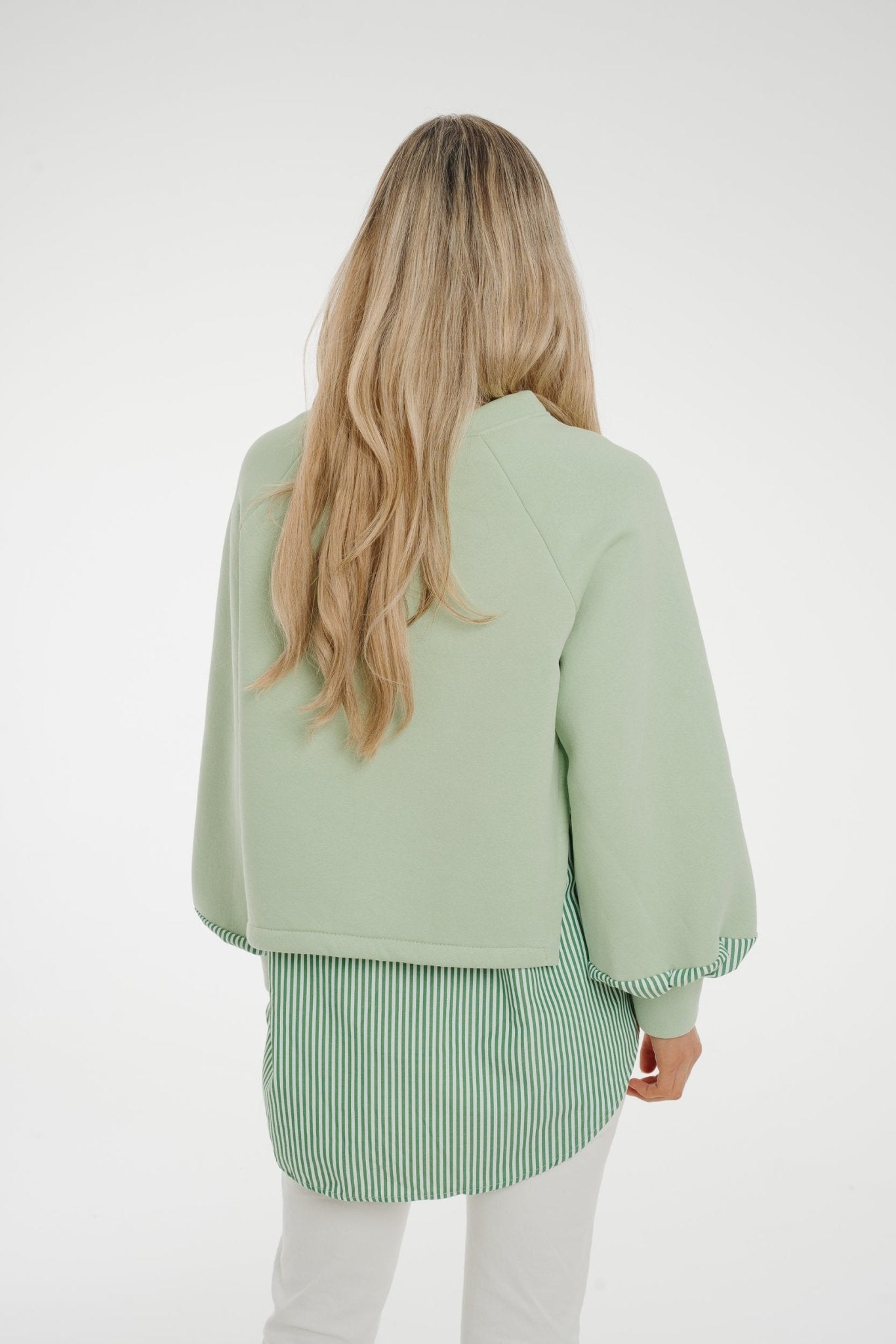 Indie Overlay Sweatshirt In Mint - The Walk in Wardrobe